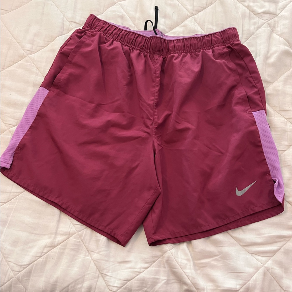 Nike Women's Athletic Shorts in Burgundy and Lavender